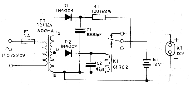 Figura 1 - Diagrama completo del sistema de luz de emergencia.
