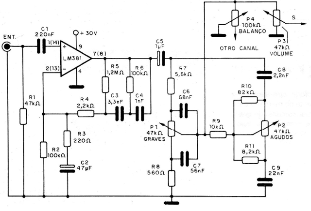 Figura 4 - Diagrama de 1 canal del preamplificador
