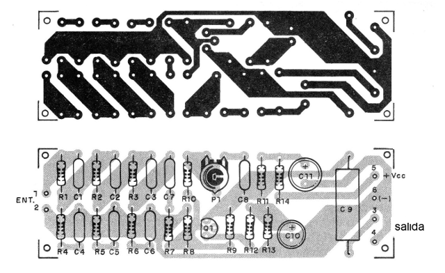 Figura 3 - Placa de circuito impreso para el montaje
