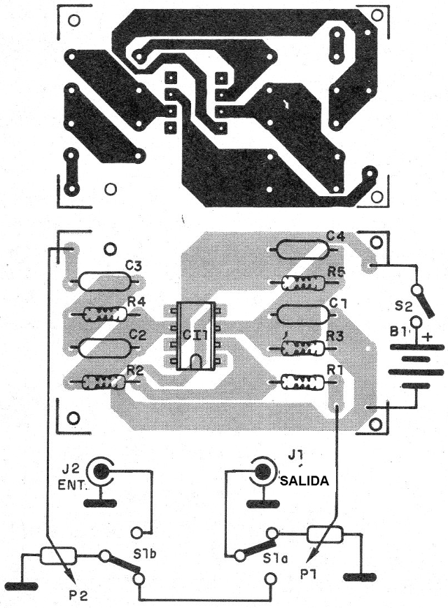 Figura 3 - Placa de circuito impreso para el montaje
