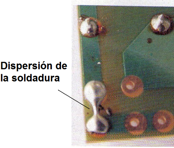 Figura 7 - Puente causado por la dispersión de soldadura - debe ser removido
