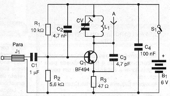 Figura 7 - Transmisor de FM para transmitir las señales a distancia, inalámbricas.
