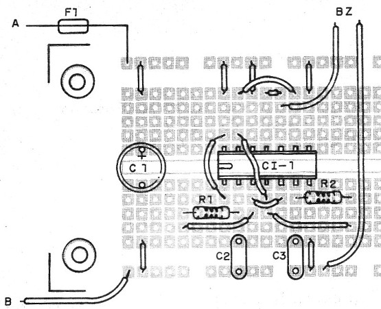 Figura 2- Montaje en matriz de contactos o placa universal
