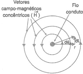  Figura 3 - Campo magnético de un conductor rectilíneo.
