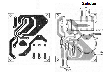 Figura 3 - Placa de circuito impreso para el montaje.
