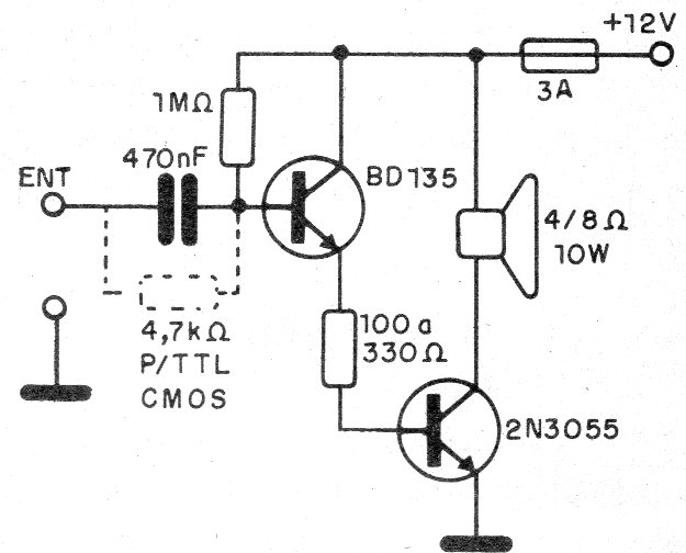 Figura 9 - Etapa de potencia para sirenas
