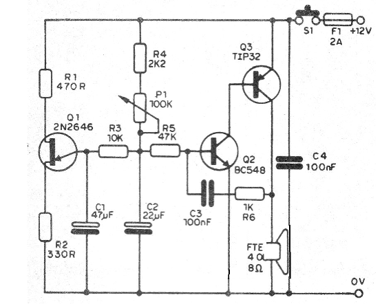    Figura 2 - Circuito completo de la sirena
