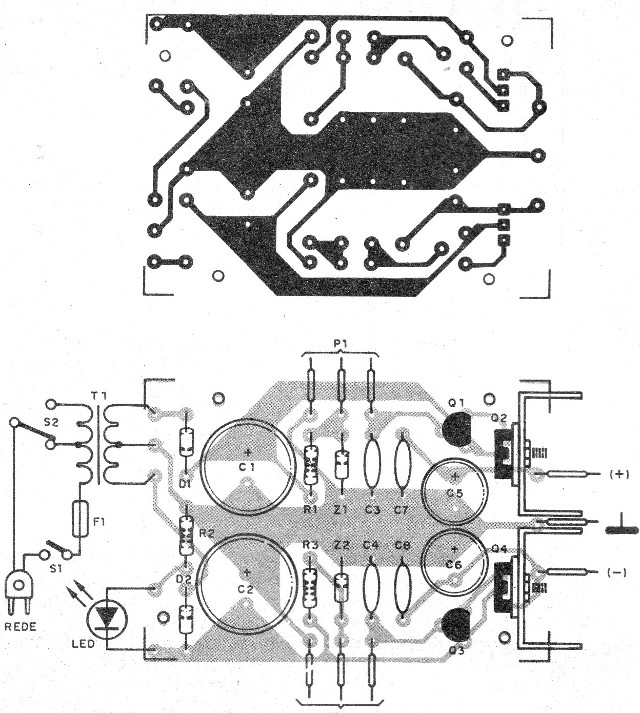    Figura 2 - Placa de circuito impreso para el montaje
