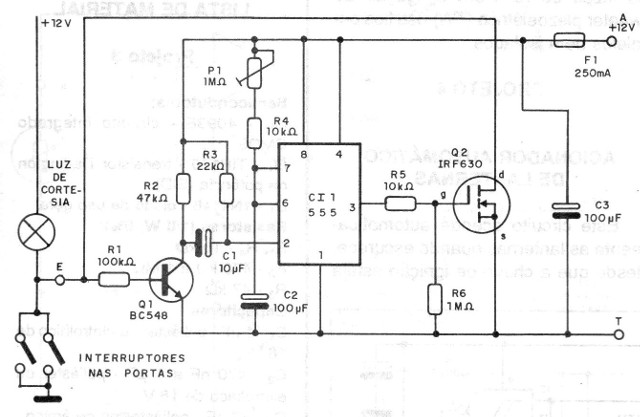   Figura 1 - Diagrama de luz de cortesía temporizada
