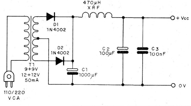 Figura 3 - Fuente de alimentación para el circuito
