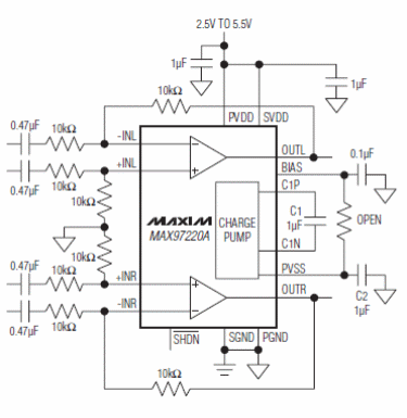  Figura 3- Circuito típico de aplicación del MAX87220 de Maxim
