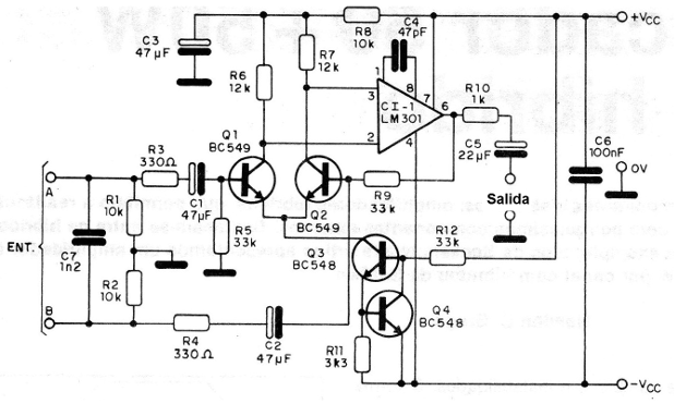 Figura 3 - Diagrama completo del preamplificador
