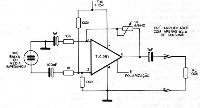 Figura 2 - Preamplificador para micrófono
