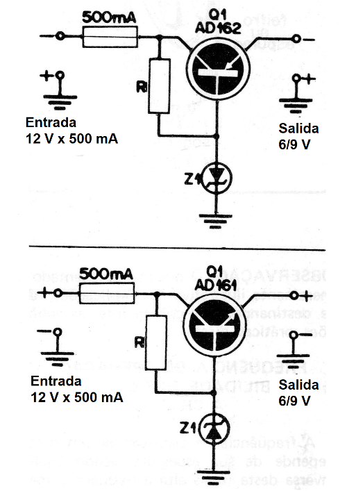 Figura 1 – se puede usar equivalentes al AD161 como lo BD135
