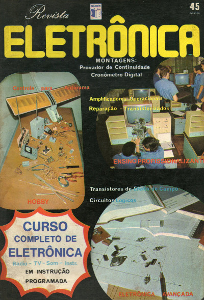 Capa do primeiro número da Saber Eletrônica com a primeira lição do Curso em Instrução programada (1976)
