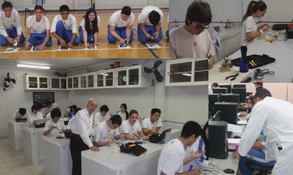   Carrera de vehículos, montando robots -  escobas, aprendiendo electrónica con Multisim y en el laboratorio haciendo montajes.
