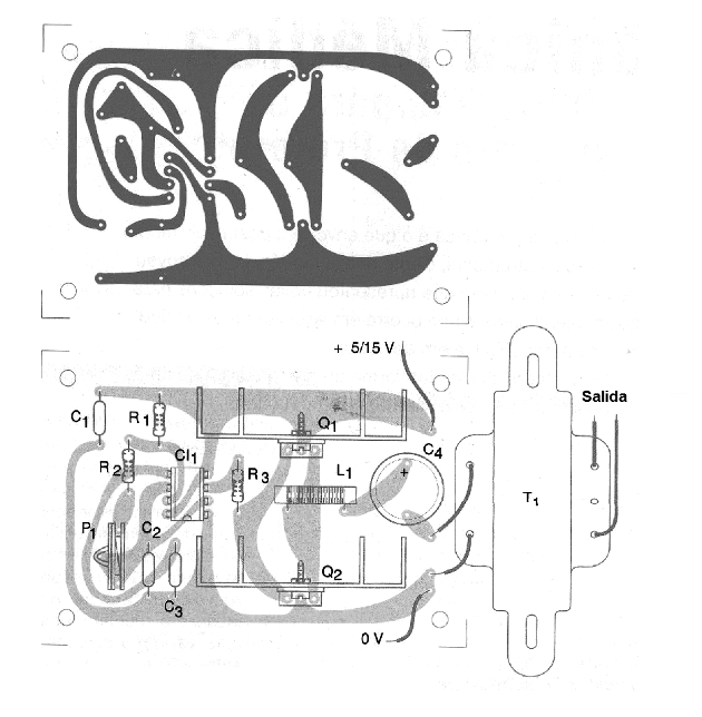 Figura 2 - Placa de circuito impreso para el montaje
