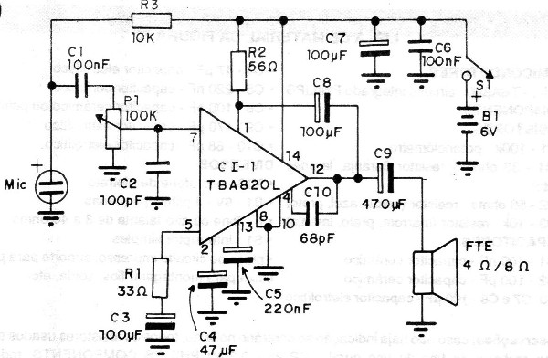 Figura 2 - El circuito del estetoscopio
