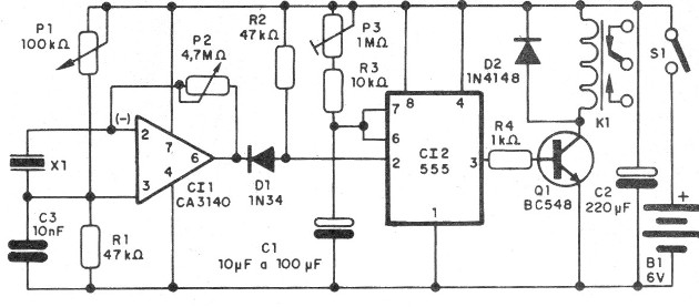    Figura 1 - Diagrama completo del relé sónico
