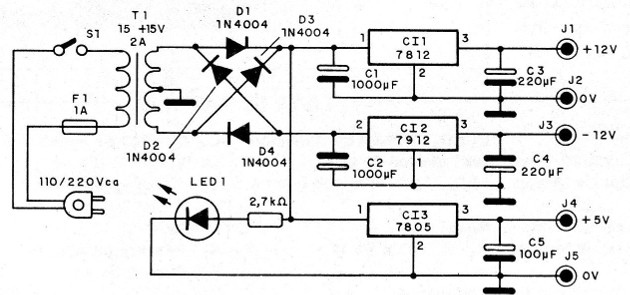    Figura 1 - Diagrama completo de la fuente
