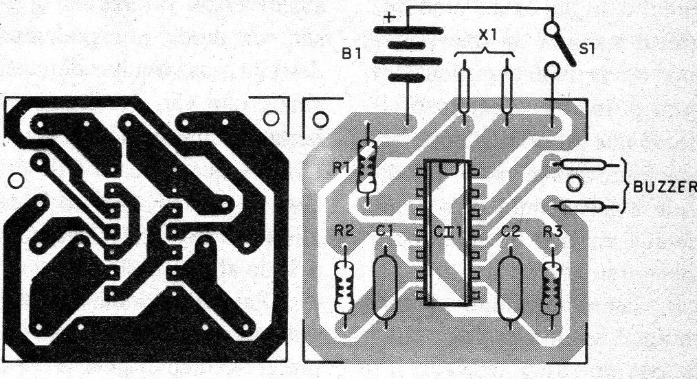    Figura 2 - Placa de circuito impreso para el montaje
