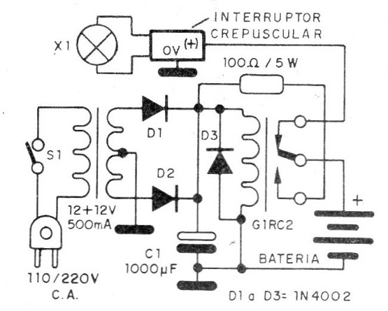 Figura 3 - Un sistema de luz de emergencia
