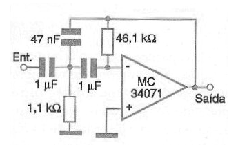 Figura 8 - Filtro de segundo orden con el MC34071 de Motorola.

