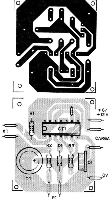 Figura 2 - Placa de circuito impreso para el montaje
