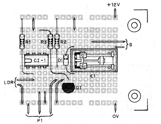 Figura 4 - Montaje del circuito 1 en la matriz de contactos
