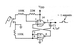 Monoestable de Toque CMOS
