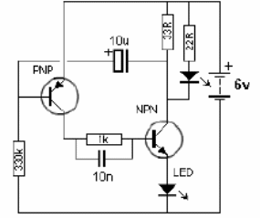 Parpadeante de 2 LED 2 
