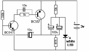 LED blanco intermitente con batería tipo botón
