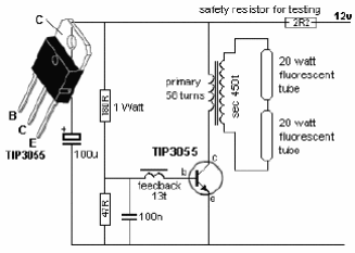Inversor para fluorescente de 20 W 
