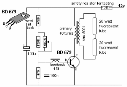 Inversor fluorescente de 12 W 
