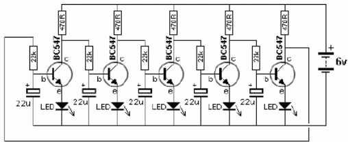 Secuencial de 6 LED 2 
