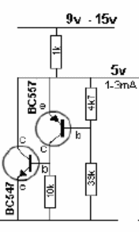 Diodo Zener de 5V con transistores 
