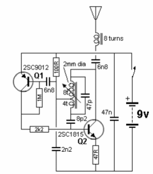 Transmisor sem cristal de 27 MHz 
