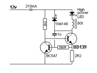 Convertidor LED de alto brillo de 210 mA
