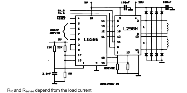 Control del motor paso a paso del dos fases L298 
