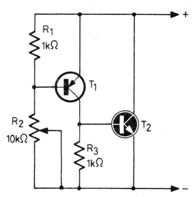 Zener ajustable con transistores 
