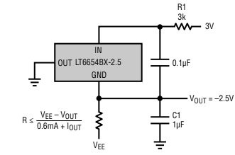 Referencia de tension negativa de 2 5V LT6654BX 
