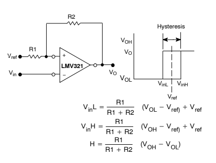 Comparador con histéresis con el LMV321 

