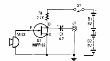 Preamplificador de micrófono simple 
