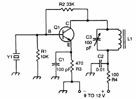 Oscilador de cristal de transistor
