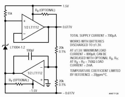 Referencia de doble tensión LT1112 
