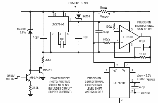 Sensor de corriente de precisión del lado bajo 
