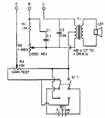 Prueba de identificación de transistor 
