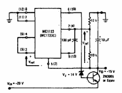 Regulador negativo de 15 V 
