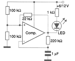 Oscilador con comparador de tensión
