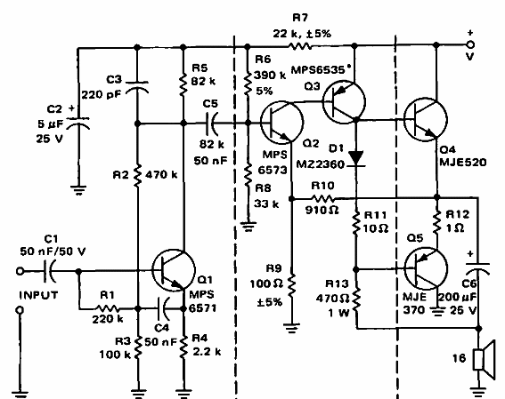 Amplificador de 5 W 
